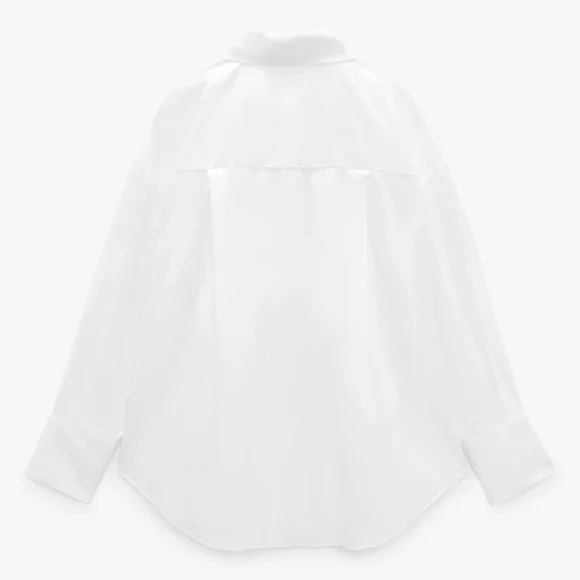 Zara White Jewel Detail Oversized Shirt - Picture 10 of 11